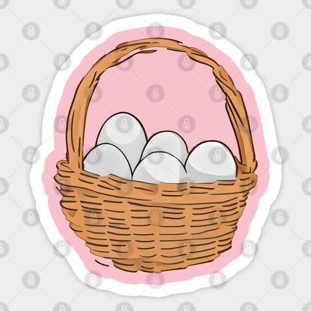 Collecting the Eggs (MD23ETR016b) Sticker by Maikell Designs